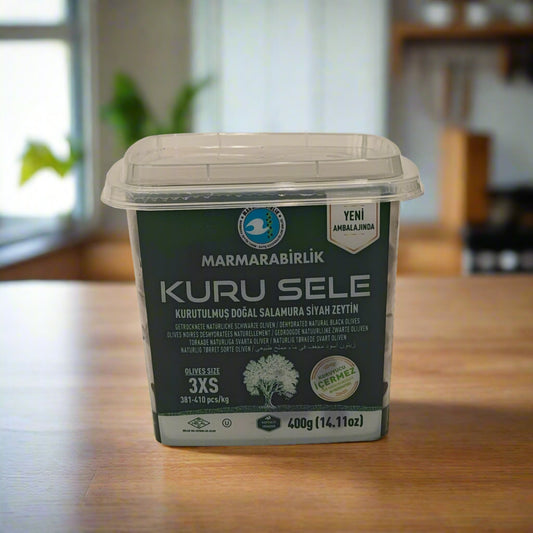 Marmarabirlik mustad oliivid kuivatatud naturaalses soolvees 3x400g