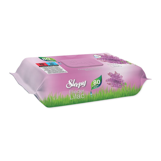 Niisked salvrätikud (lastele), Sleepy, sireli lõhnaga (80 tk)