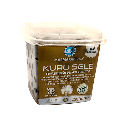 Marmarabirlik mustad oliivid kuivatatud naturaalses soolvees 2x400g