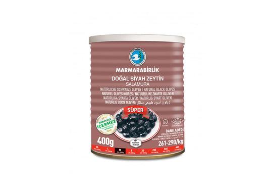 Marmarabirlik "Super" mustad oliivid, suurus M 400g