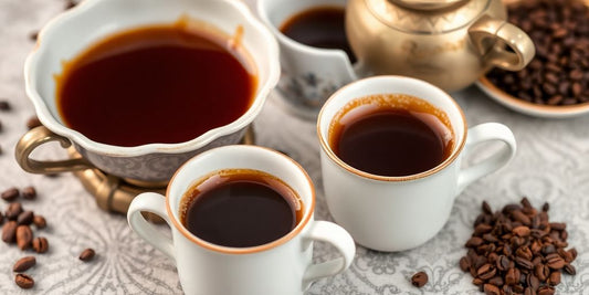 Tradicionālā Turku kafija ar krūzēm un cezve.