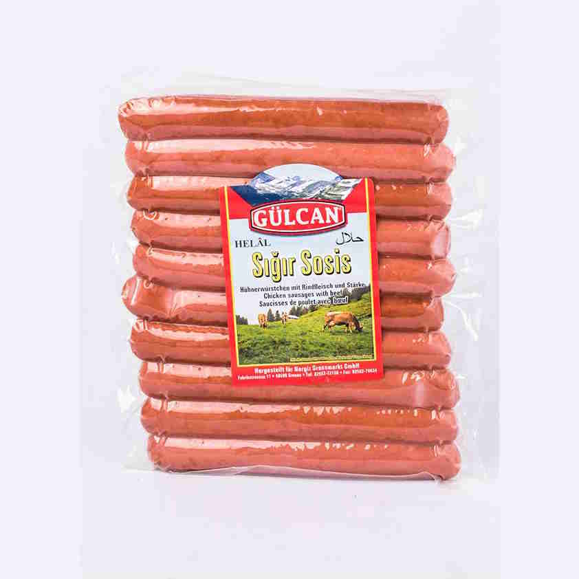 Gülcani kanavorstid veiselihaga, vorstid Halal 400g 