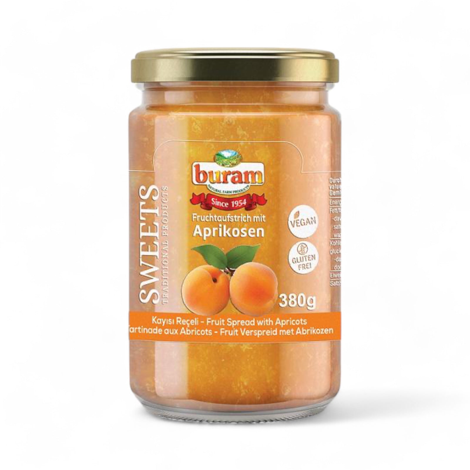 Burami aprikoosi moos 380g Aprikožu ievārījums