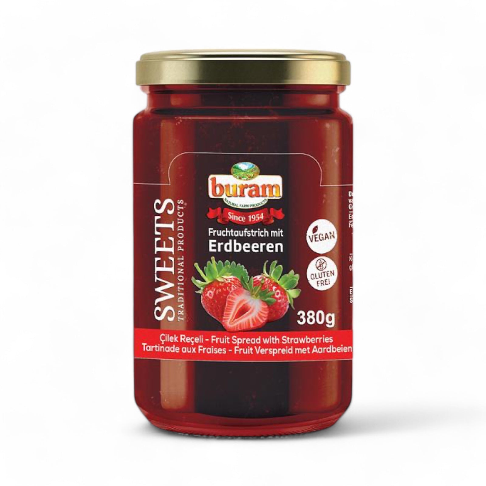 Burami maasikamoos, klaas 380g zemeņu  ievarijums