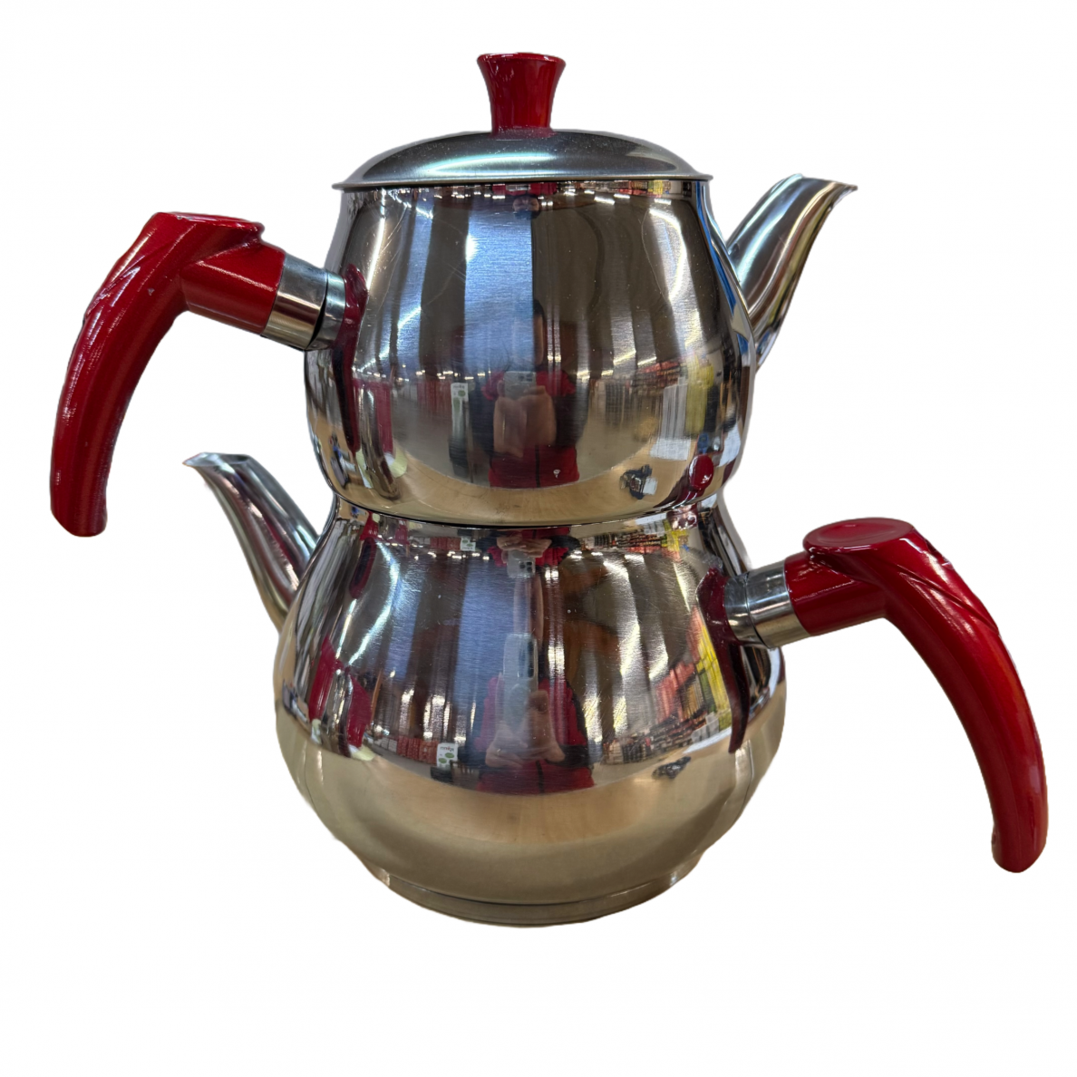 Topelt türkiissinine teekann, roostevaba teras