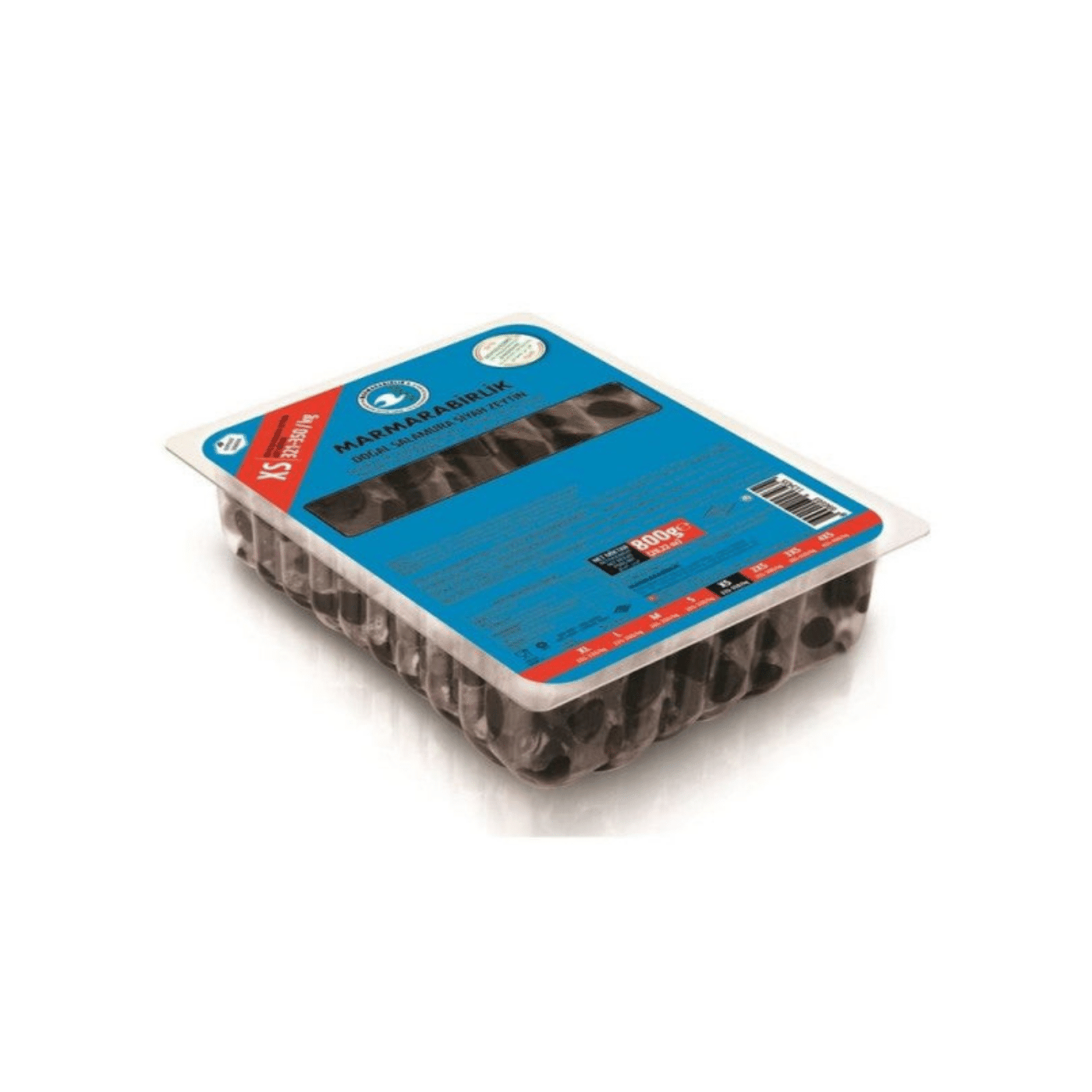 Marmarabirlik Extra mustad oliivid vaakumis XS suurus 800g