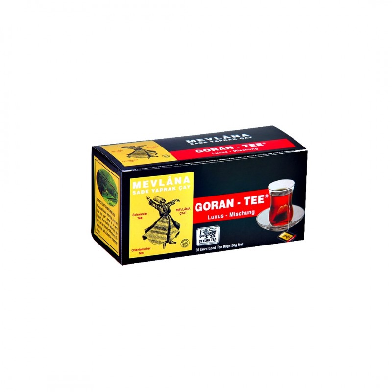 Mevlana 100% Tseiloni must tee teekottides, 25x2g