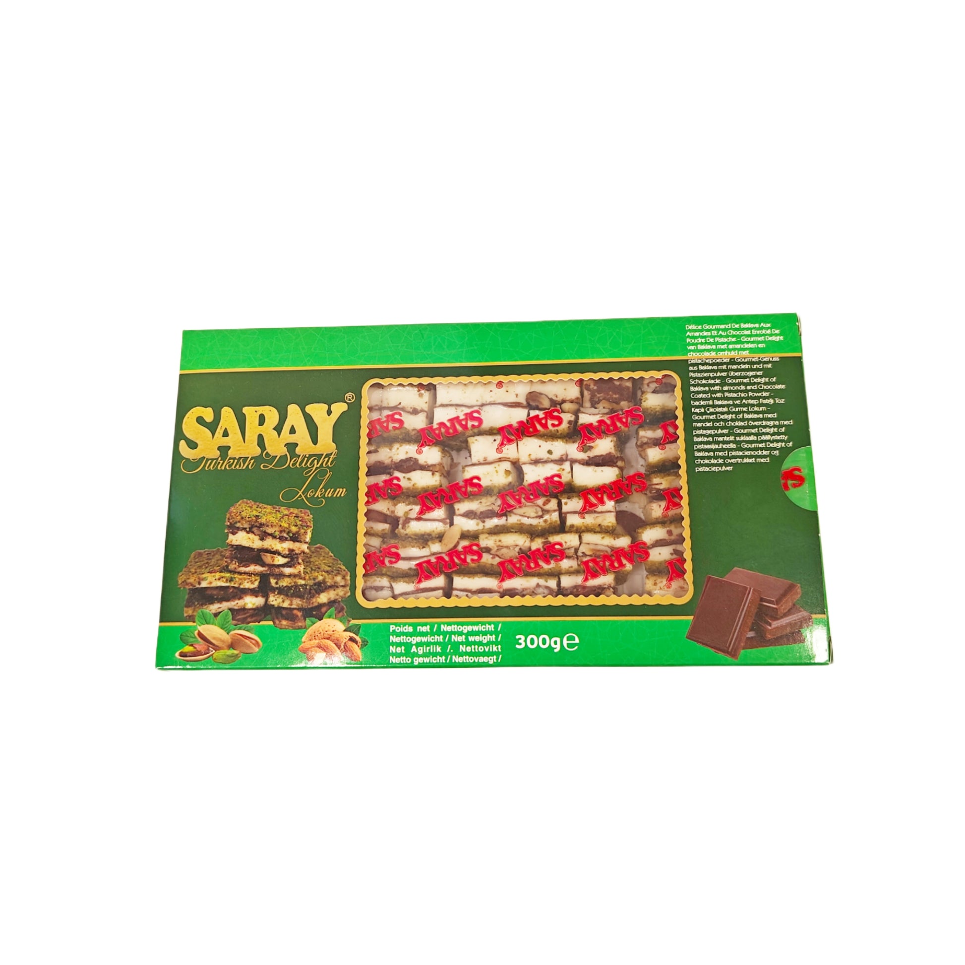 Saray segatud pistaatsia, mandli šokolaadi baklava loukoumades 300g 