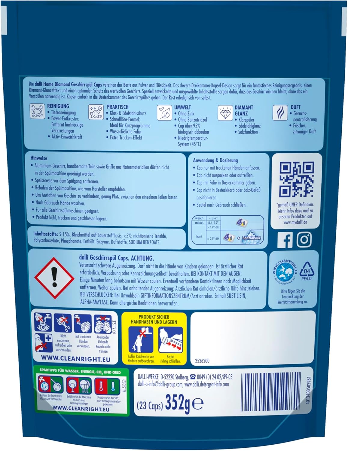 Trahapesumasina kapslid, Dalli Home Diamond, 23 tk. 