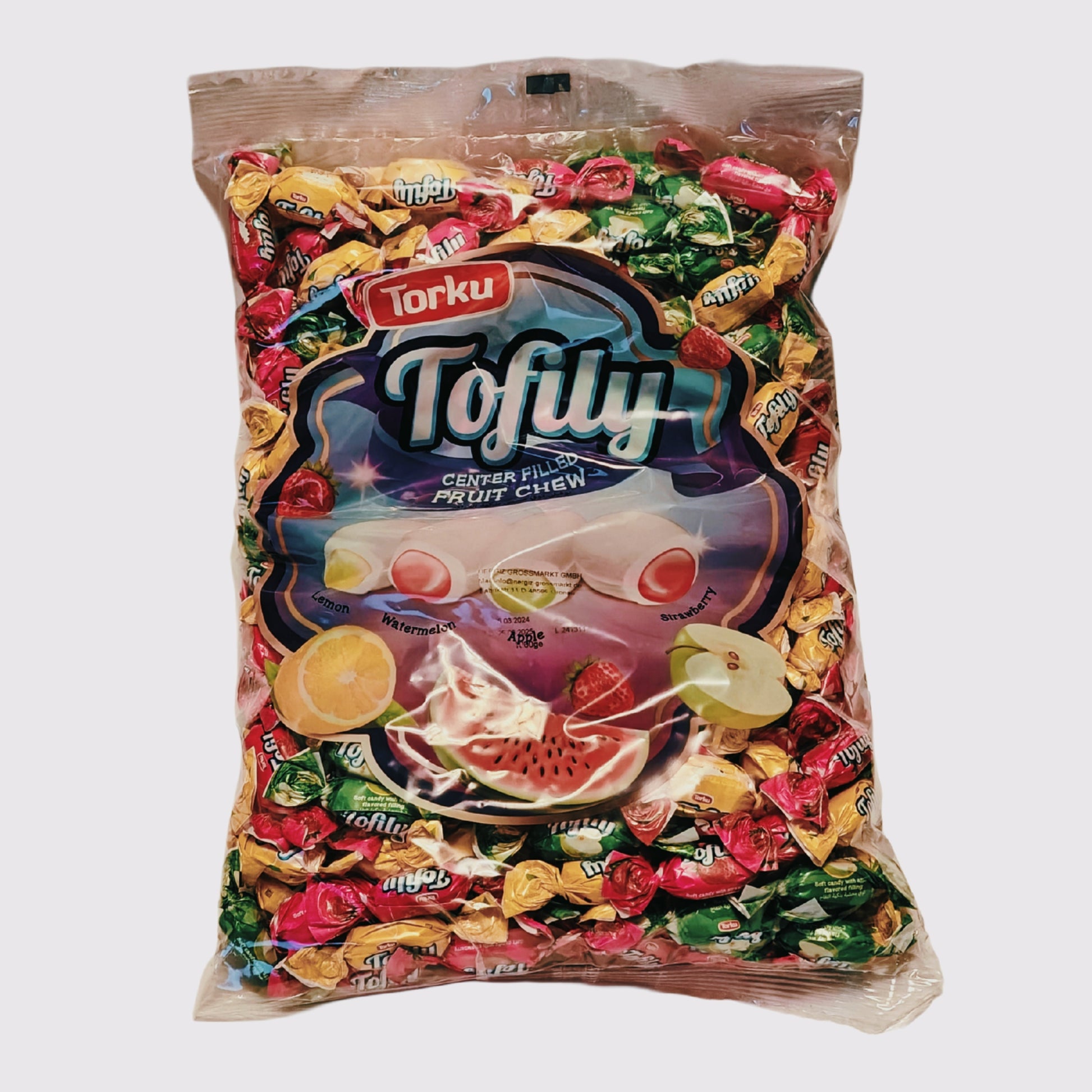 Torku Tofily täidisega segatud puuviljakaramellid 1000g jauktu augļu karameles