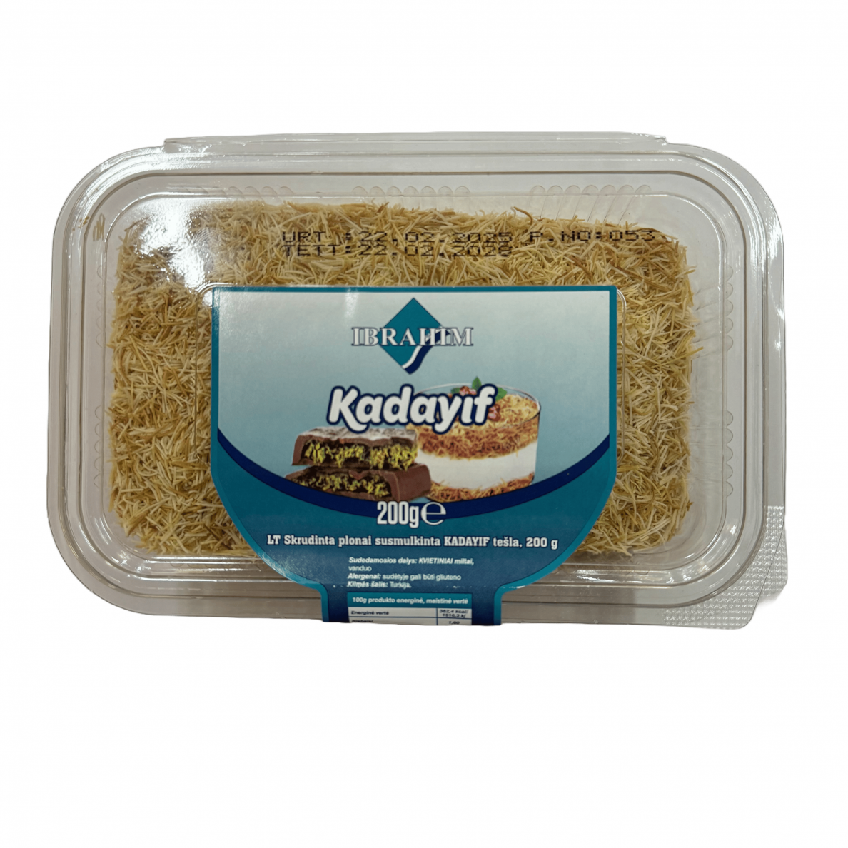 Röstitud, õhukeselt viilutatud KADAYIF tainas, IBRAHIM, 200 g