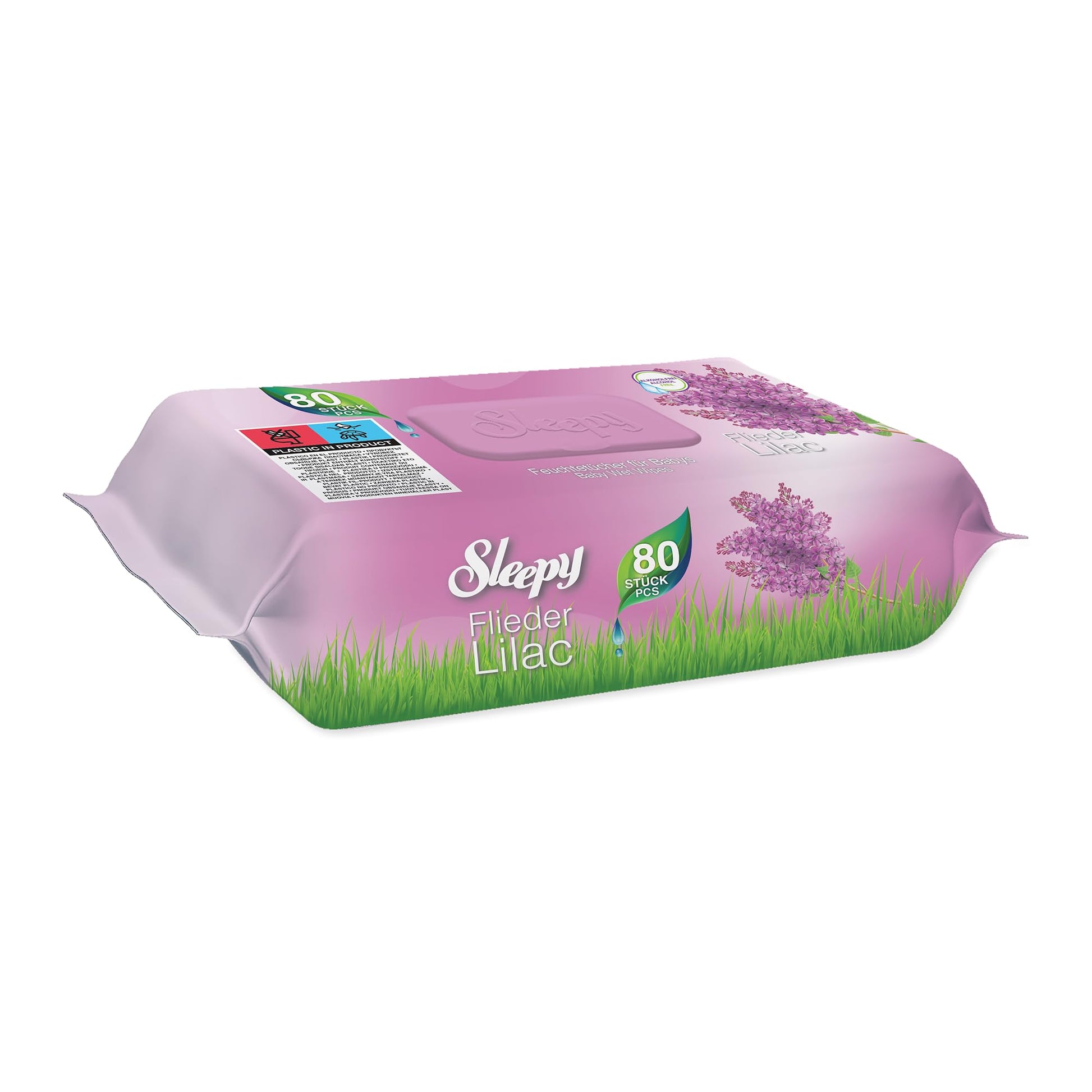 Niisked salvrätikud (lastele), Sleepy, sireli lõhnaga (80 tk) 