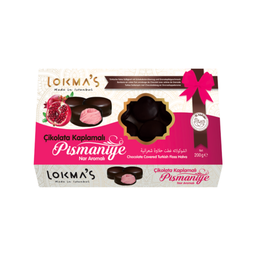 Lokma granaatõunamaitseline suhkruvatt šokolaadis pismaniye 200g