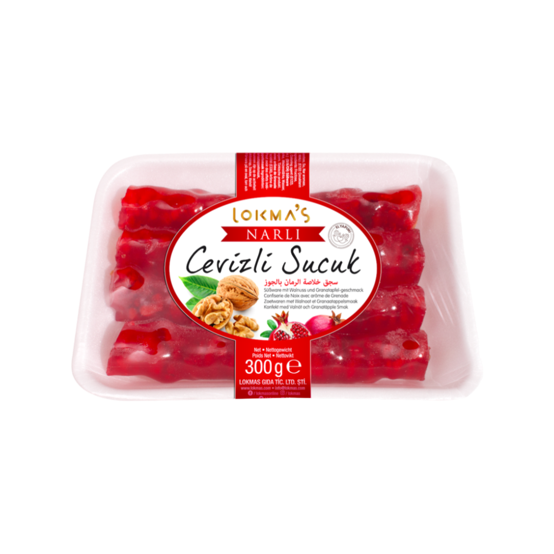 Lokma granaatõunapulgad kreeka pähklitega, taldrikul 300g