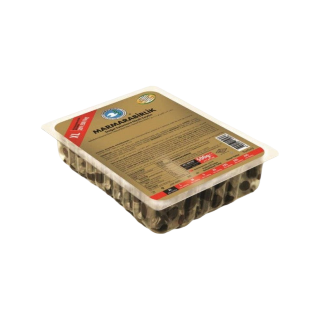 Marmarabirlik Looduslikult marineeritud mustad oliivid vaakumis XL 500g 