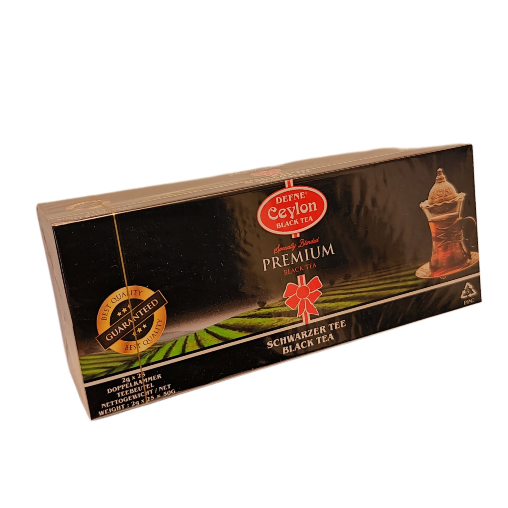 Defne Premium must Ceyloni tee, 25 x 2 teekotti melnā ceilonas tēja