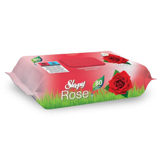 Niisked salvrätikud (lastele), Sleepy, roosi (80 tk)