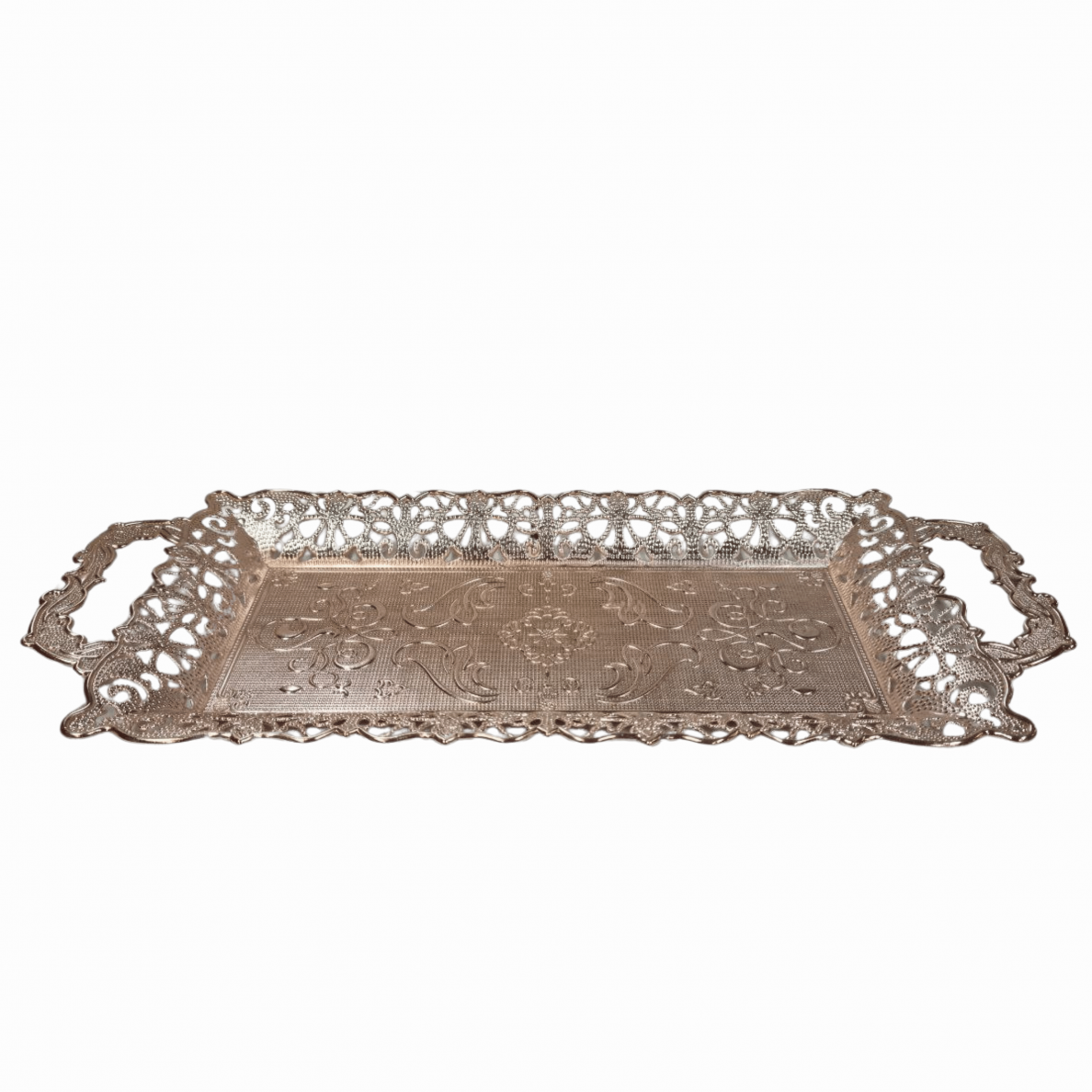 Turku kafijas, tējas paplāte rožu krāsā (metāla)