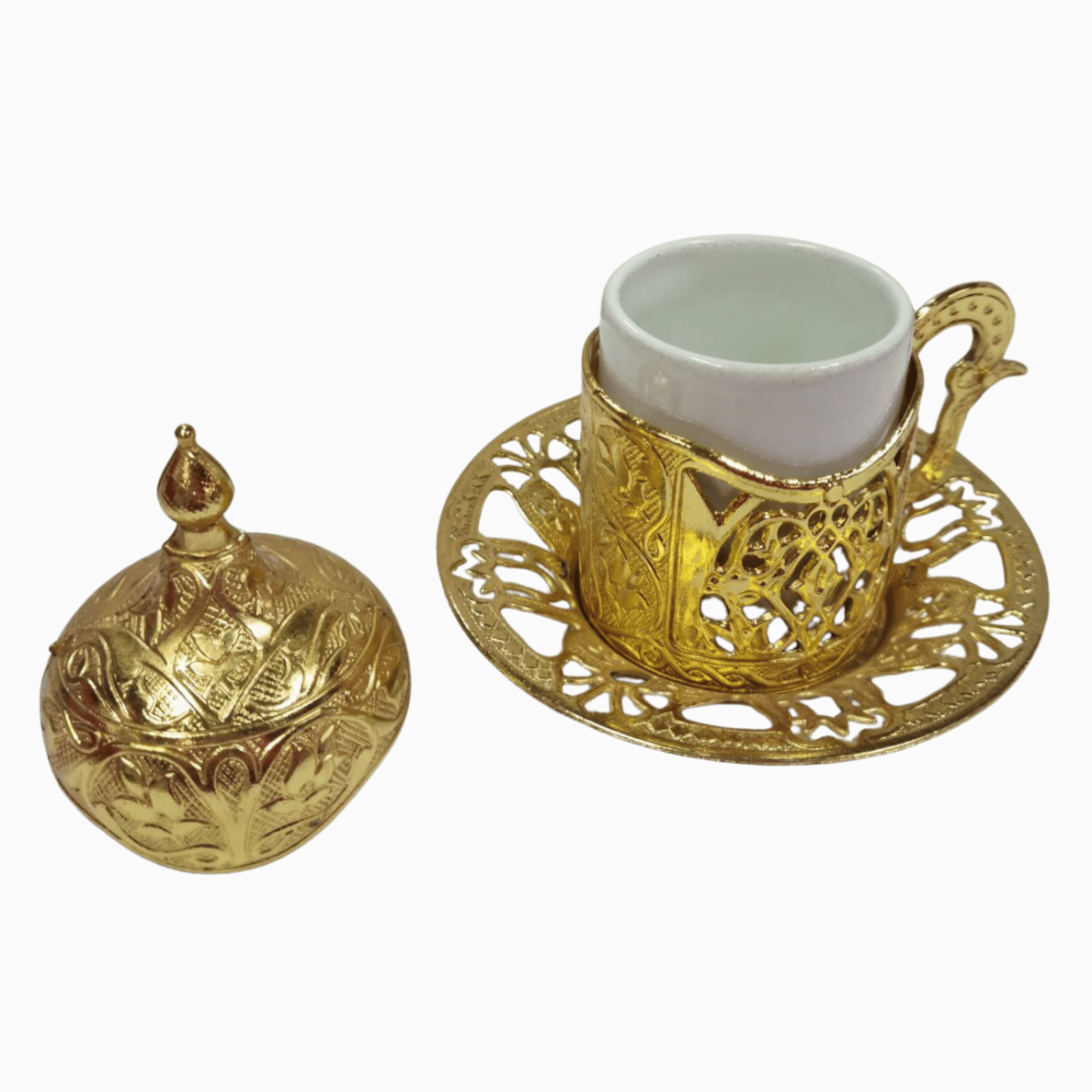 Turku kafijas krūze, zelta krāsā 