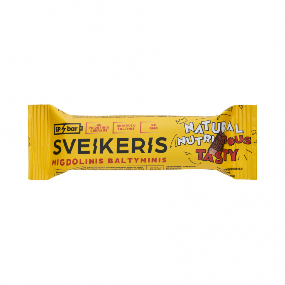 Veselīgais proteīna batoniņš ar mandelēm, EPBAR, 50g 